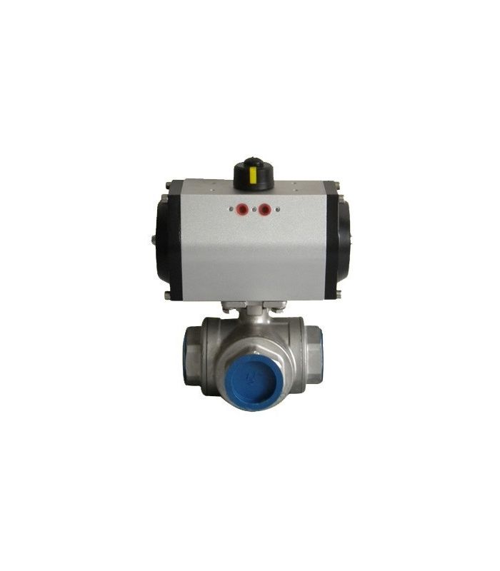 DOUBLE ACTING ACTUATOR WITH 3-WAY VALVE T INOX