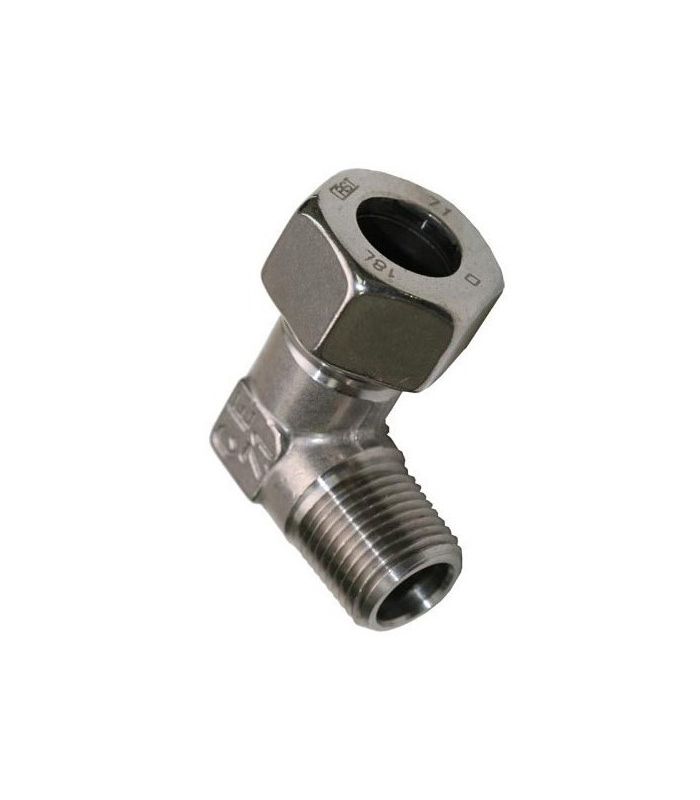 RACCORDO A GOMITO PER TUBO FILETTATO IN ACCIAIO INOX NPT L DIN 2353