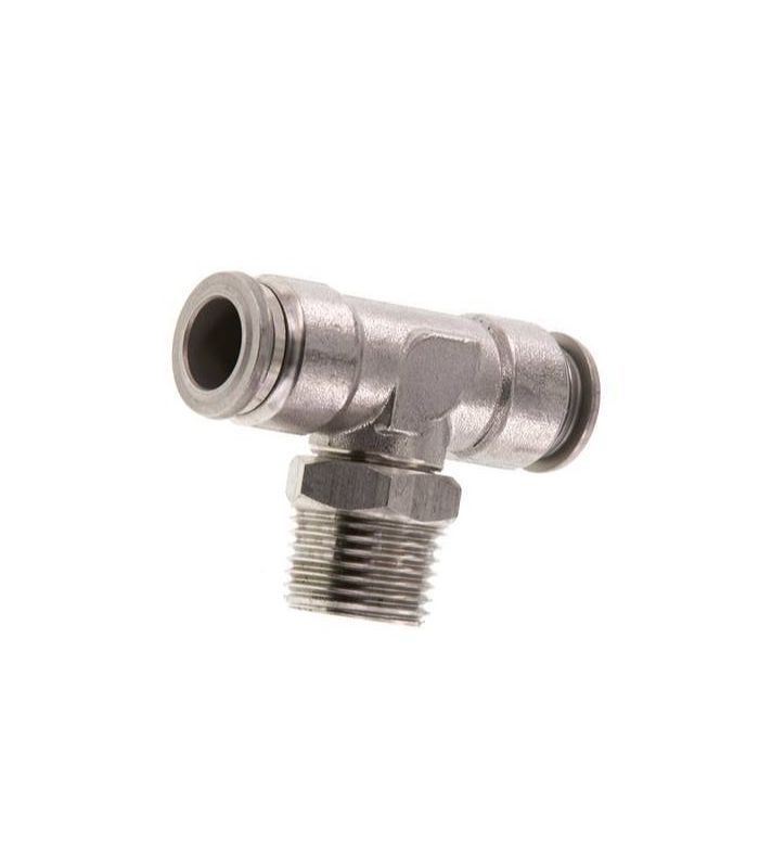 TEE TUBE MALE CENTRAL THREAD STAINLESS STEEL