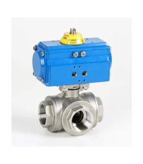 DOUBLE ACTING ACTUATOR WITH 3-WAY VALVE T INOX