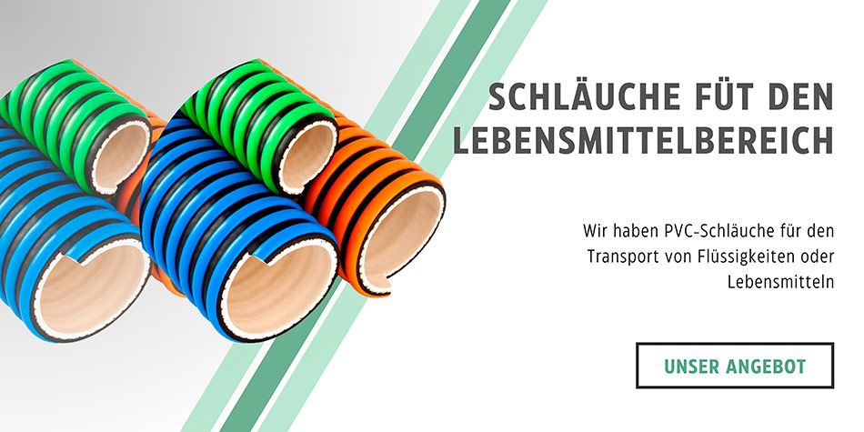 Kaufen Sie technische Industrieschläuche online, in Rollen oder Zuschnitten. Verschiedene Materialien: PVC, PU, Gummi oder Verbundwerkstoff.