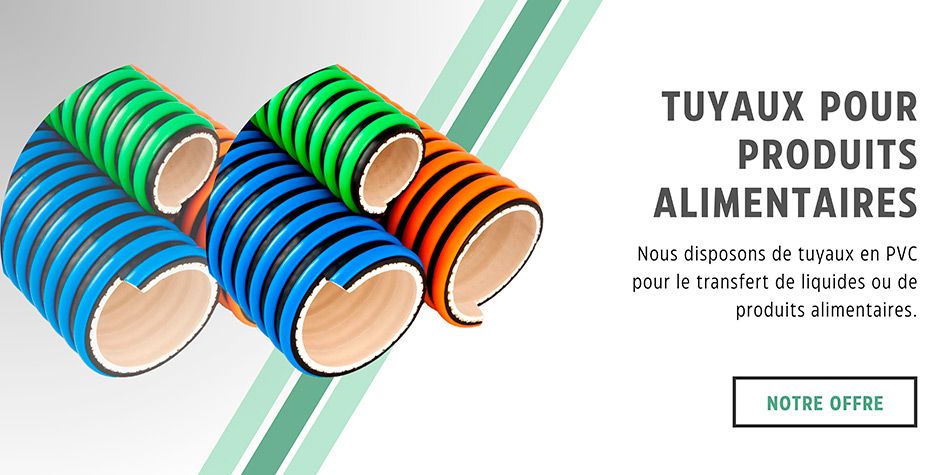 Achetez des tuyaux techniques industriels en ligne, en rouleaux ou coupés. Différents matériaux : PVC, PU, Caoutchouc ou composite.